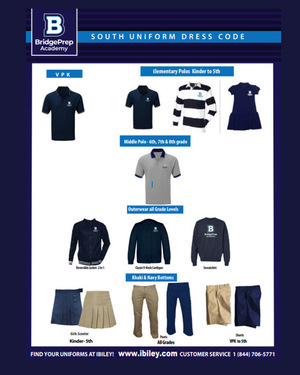 BridgePrep Academy's 2025-2026 school uniforms can now be purchased at Ibiley Uniforms!